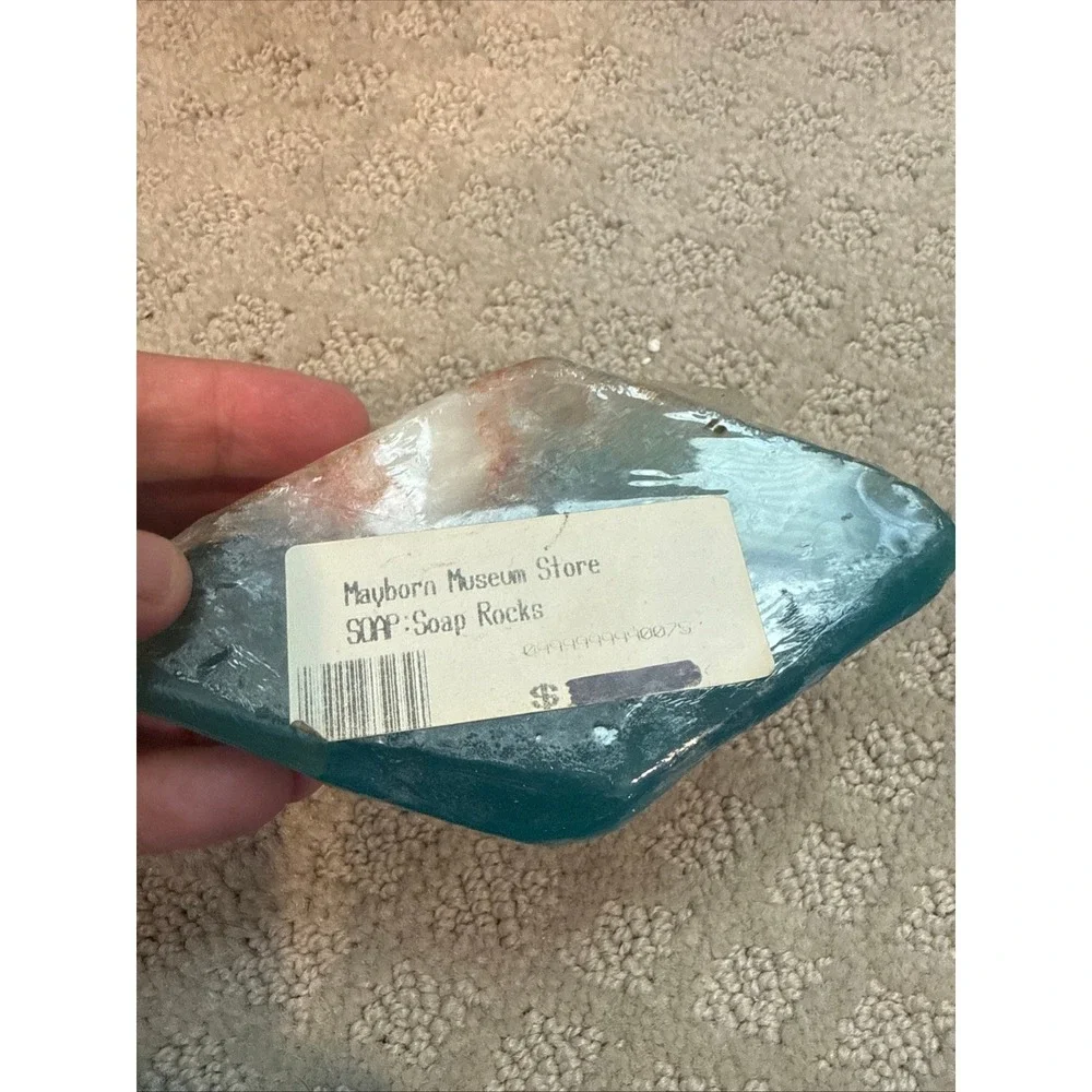 SoapRocks Aquamarine Gemstone Soap T.S. Pink Teal Crystal Rock 6oz New Sealed